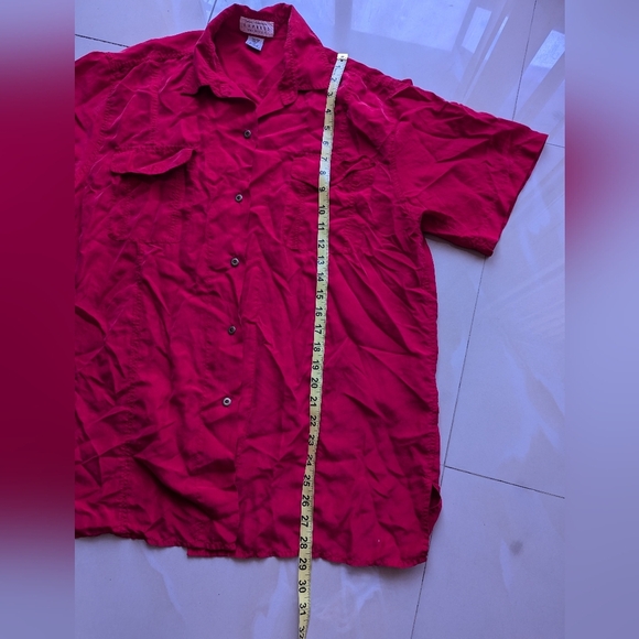 EXPRESS Compagnie Internationale  Shirt  Sleeve button-down Shirt 100% Silk M - Picture 13 of 14